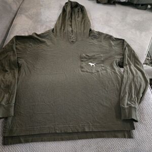 PINK Victoria's Secret Dark Green Hoodie with Logo